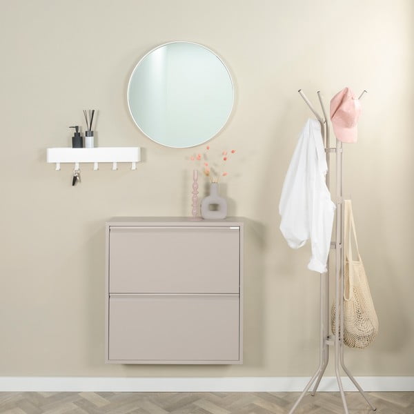 Szürkésbarna fém billenő ajtós cipőtartó 75x77,5x22,5 cm Billy – Spinder Design-image-4