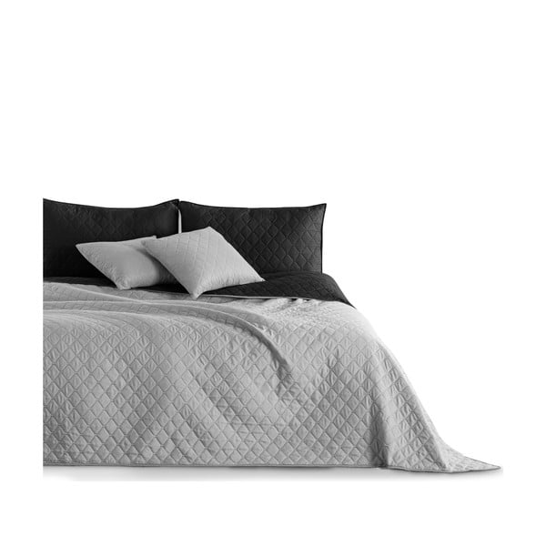 Axel fekete-szürke kétoldalas mikroszálas ágytakaró, 260 x 280 cm - DecoKing