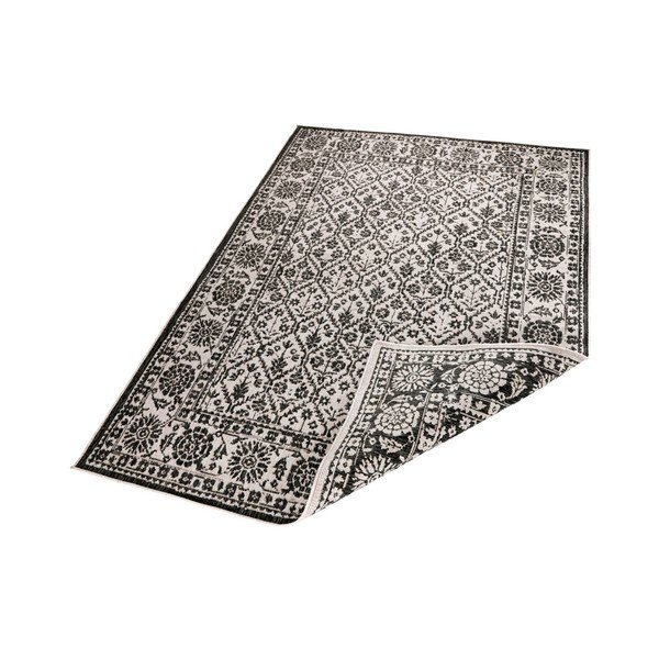 Curacao fekete-fehér mintás kétoldalas szőnyeg, 120 x 170 cm - Bougari-image-2