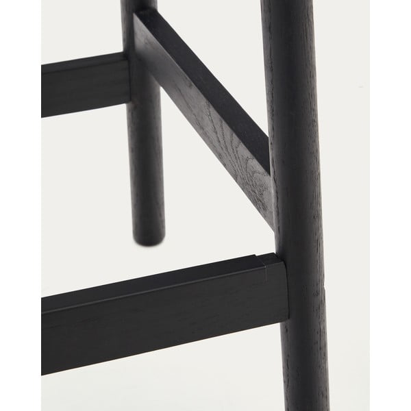 Fekete-natúr színű tölgyfa bárszék szett 2 db-os (ülésmagasság 66 cm) Yalia – Kave Home-image-3