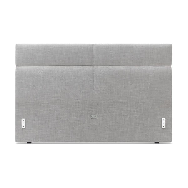 Világosszürke kárpitozott franciaágy ágyráccsal 180x200 cm Elyna – Bobochic Paris-image-3