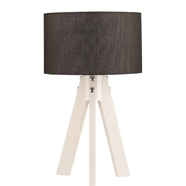 Tripod asztali lámpa fehér lábakkal és fekete lámpaburával - Masivworks