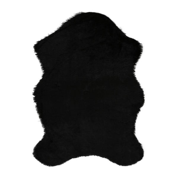 Tavsantuyu Black fekete műszőrme szőnyeg, 80 x 105 cm