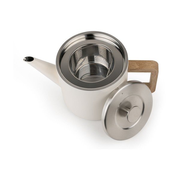 Elefántcsont színű rozsdamentes acél teáskanna szűrővel 1,1 l Duet Narvik – Bredemeijer-image-4