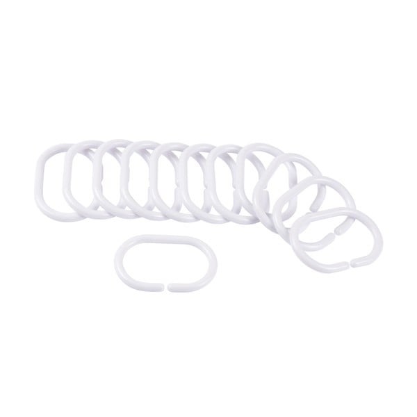 Fehér zuhanyfüggöny akasztó szett 12 db-os 4 cm Vitamine – douceur d'intérieur