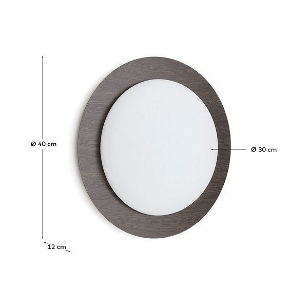 Sötétbarna fém LED fali lámpa ø 40 cm Novae – Kave Home-image-4