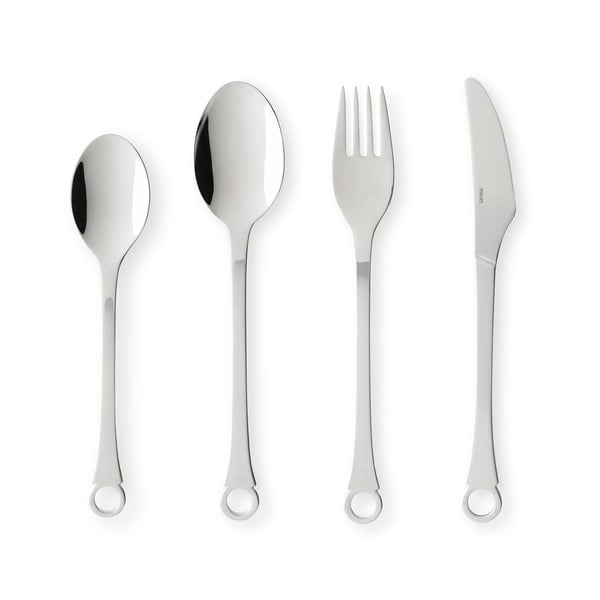 Ezüstszínű rozsdamentes acél evőeszköz készlet 16 db-os Pantry – Gense-image-2