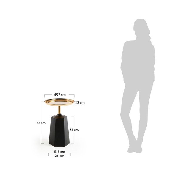 Fekete tárolóasztal, ø 37 cm - Kave Home-image-4