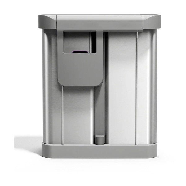 Matt ezüstszínű acél szelektív-pedálos szemetes 34+24 l – simplehuman-image-4