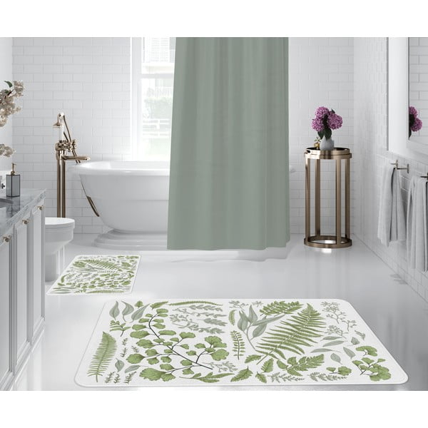 Fehér-zöld fürdőszobai kilépő szett 2 db-os  – Oyo Concept-image-1