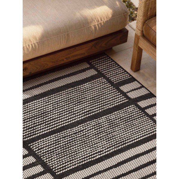 Fekete-krémszínű kültéri-beltéri szőnyeg 120x170 cm Haringey Allington – Ted Baker-image-3