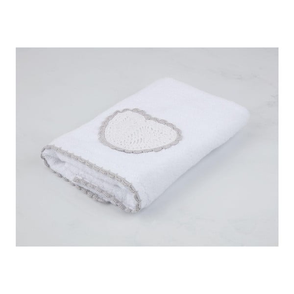 Heart fehér pamut törölköző mosdókagylóhoz, 50 x 76 cm - Madame Coco