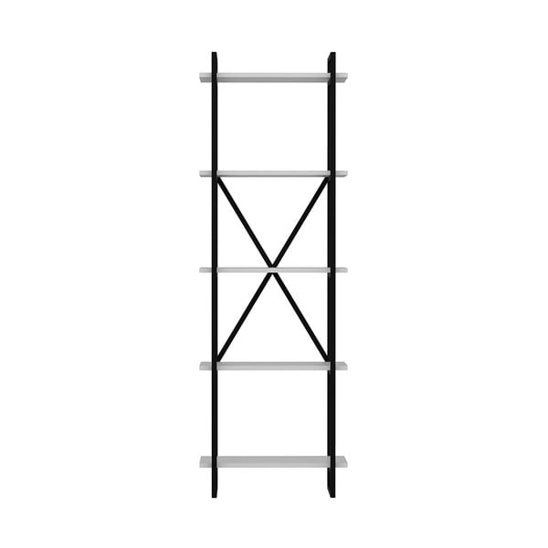 Fekete-fehér polcos állvány 60x180 cm Elston – Kalune Design