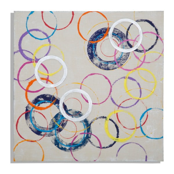Circles kézzel festett kép, 80 x 80 cm - Mauro Ferretti