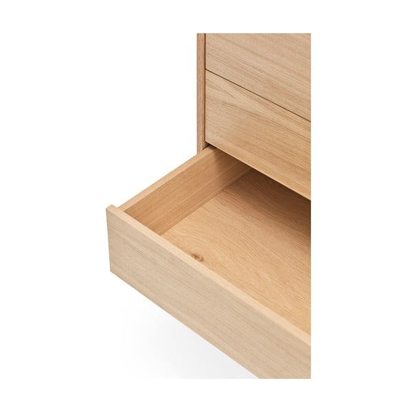 Yoko téglavörös fiókos komód tölgyfa dekorral - Teulat-image-1