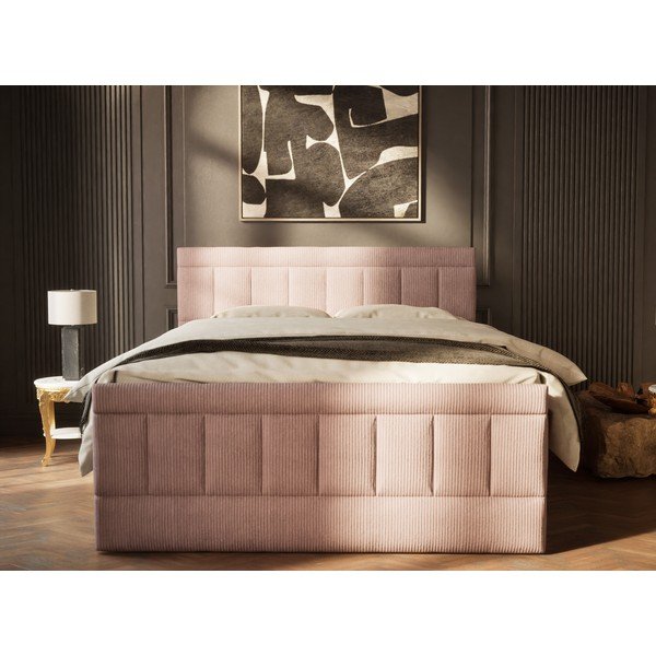 Lila ágyneműtartós boxspring ágy 160x200 cm Caya – Maison de Rêve-image-4