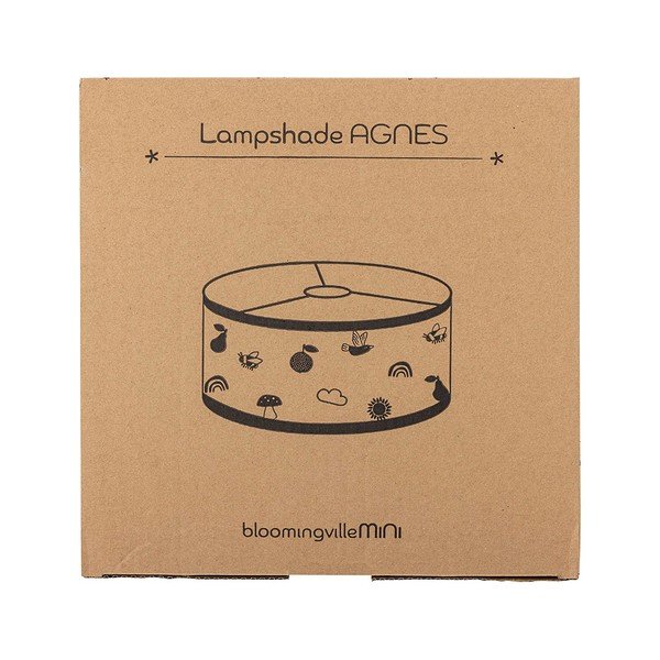 Fehér-barna gyerek lámpabúra textil búrával ø 34 cm Agnes – Bloomingville Mini-image-3