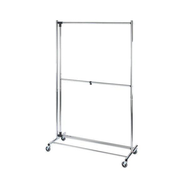 Szürke fém teleszkópos-gurulós ruhatartó állvány Profissimo – Wenko-image-3