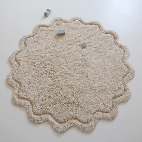 Krémszínű mosható kézi szövésű pamut kerek szőnyeg ø 110 cm Sweet April Ecru – Nattiot-image-2