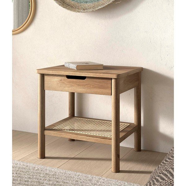 Natúr színű tölgyfa éjjeliszekrény Olive – Vipack-image-1