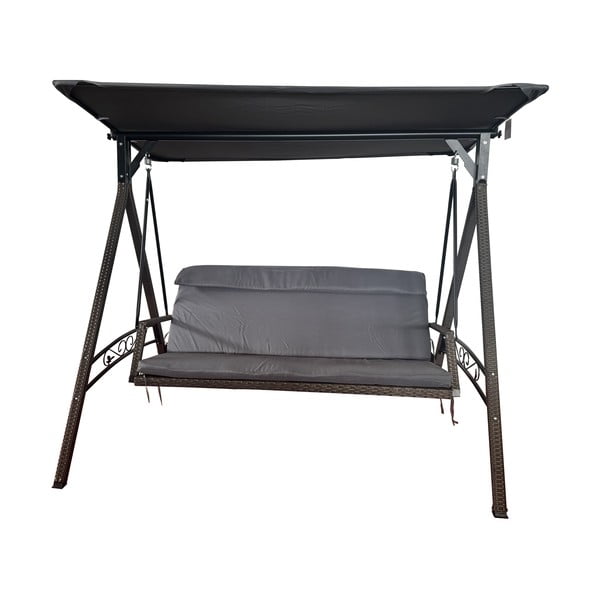 Szürke műrattan kerti hintaágy Rattan – Rojaplast