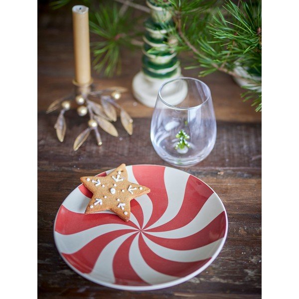 Piros kőedény tányér karácsonyi mintával ø 23 cm Yule – Bloomingville-image-1