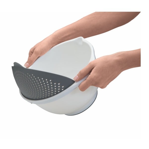 Fehér tál szűrővel 2v1, Ø 28 cm - Metaltex-image-1