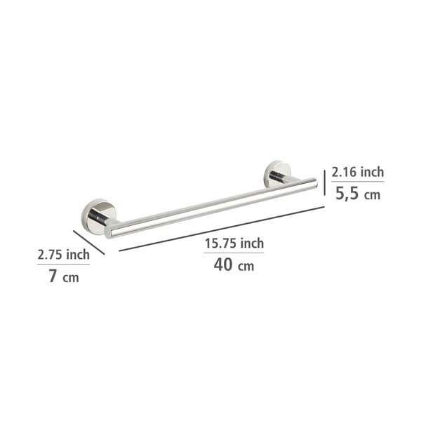 Fényes ezüstszínű fali rozsdamentes acél törölközőtartó Bosio – Wenko-image-4