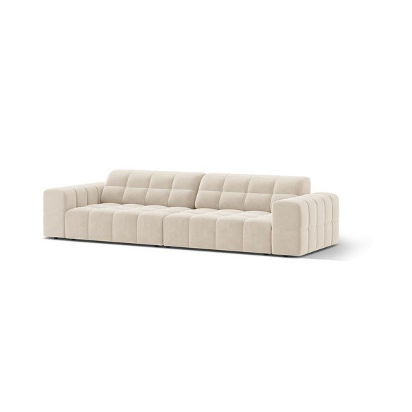Krémszínű bársony kanapé 252 cm Chicago – Cosmopolitan Design-image-1
