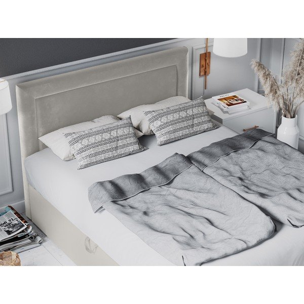 Bézs boxspring ágy tárolóhellyel 180x200 cm Yucca – Mazzini Beds-image-3