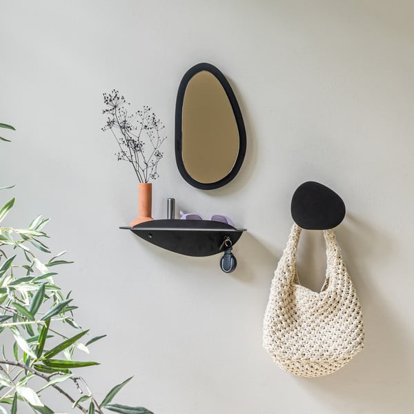 Fekete fém fali fogas 15 cm Mani – Spinder Design-image-1