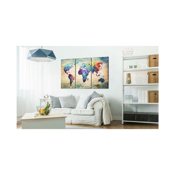 Rainbow Map többrészes vászonkép, 120 x 80 cm - Bimago-image-1