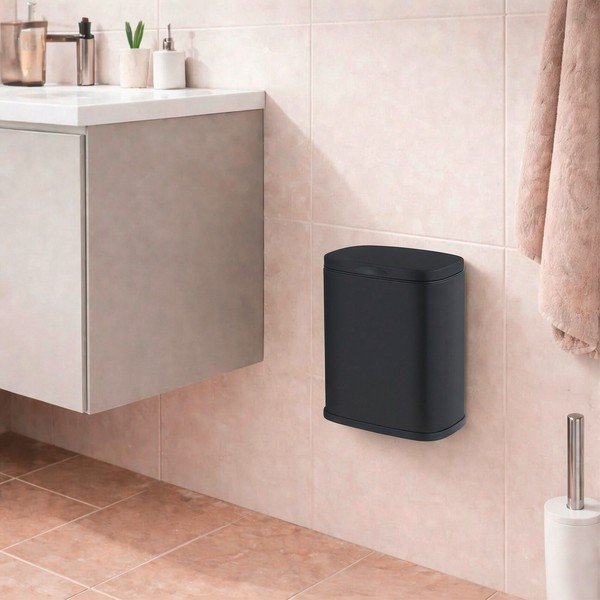 Fekete acél fali szemetes 3 l Sare – Wenko-image-1