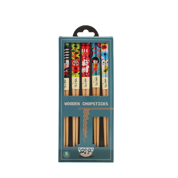Natúr színű fa evőpálcika szett 5 db-os Japanese Heritage – Rex London-image-3