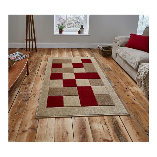 Matrix bézs-piros szőnyeg, 160 x 220 cm - Think Rugs