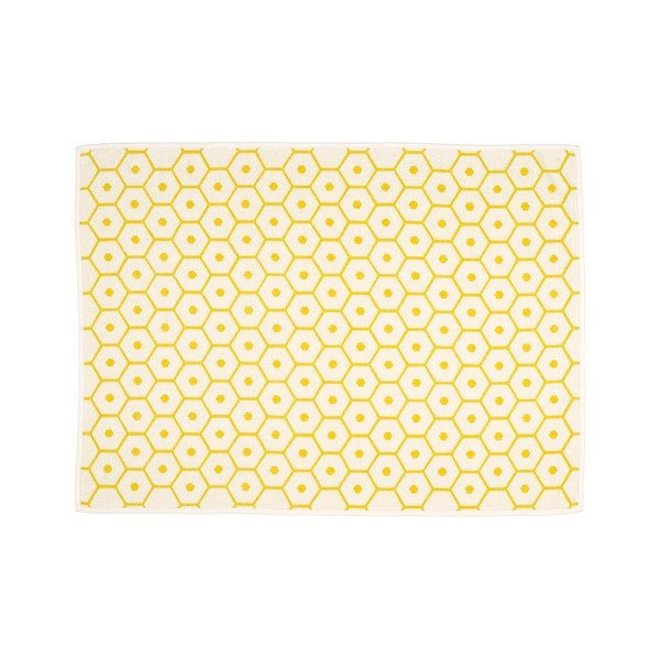 Sárga gyapjúkeverék takaró 140x180 cm Honey Lemon – Pappelina-image-1