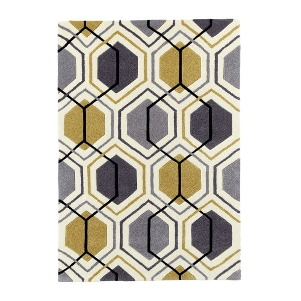 Hong Kong Hexagon Grey & Yellow szőnyeg, 150 x 230 cm - Think Rugs