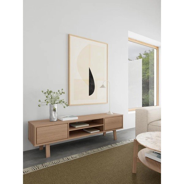 Világos natúr színű furnérozott TV-állvány 180x50x40 cm Lamberth – Actona-image-1