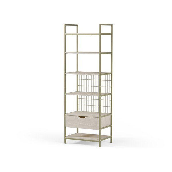 Zöld acél könyvespolc 60x179,5x40 cm Amara – Marckeric-image-3