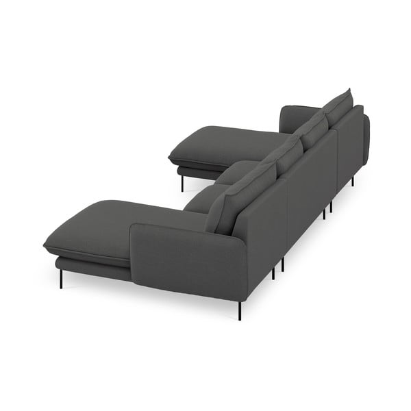 Vienna sötétszürke U alakú kanapé - Cosmopolitan Design-image-4
