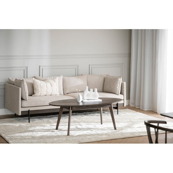 Sötétbarna dohányzóasztal tölgyfa dekorral 65x130 cm Yumi – Rowico-image-1