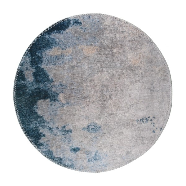 Kék-szürke mosható kerek szőnyeg ø 100 cm – Vitaus