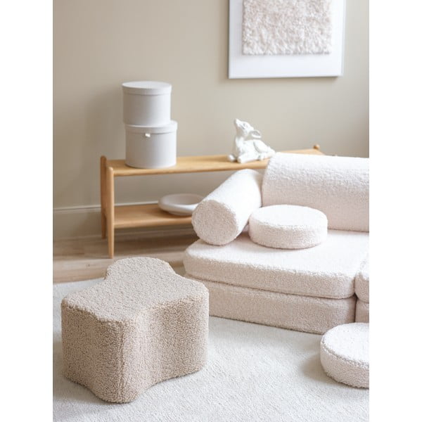 Krémszínű buklé gyerek kanapé 132 cm Settee – Wigiwama-image-3