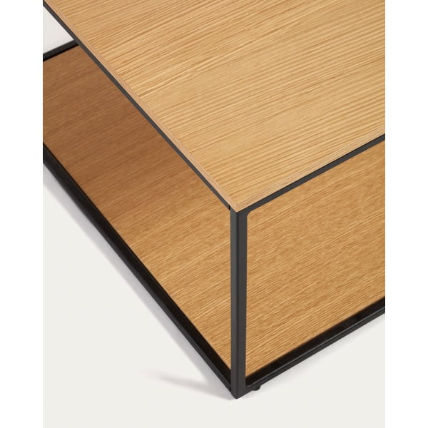 Natúr színű dohányzóasztal tölgyfa dekoros asztallappal 60x110 cm Yoana – Kave Home-image-2