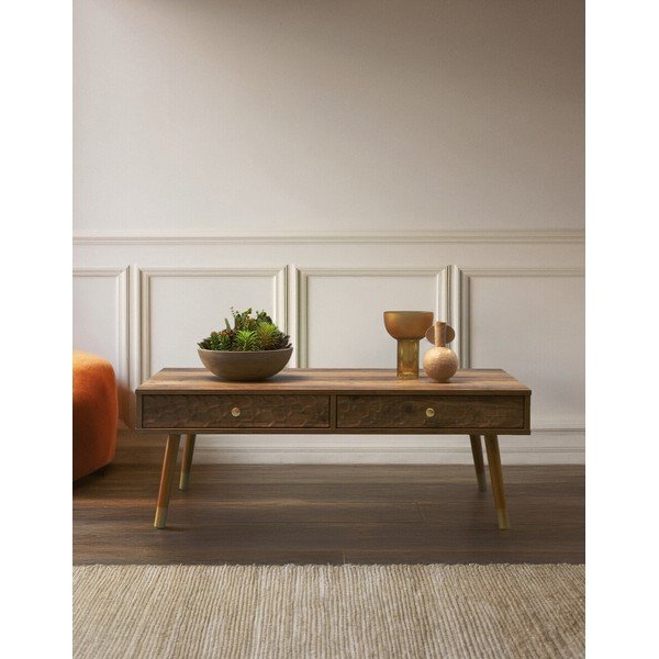 Sötét natúr színű dohányzóasztal 59x110 cm Frida – Premier Housewares-image-4