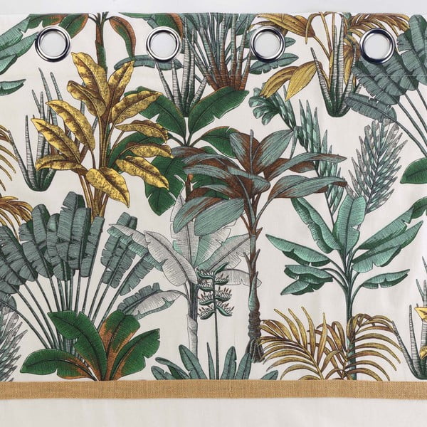 Zöld-krémszínű függöny 140x240 cm Balinesia – douceur d'intérieur-image-3