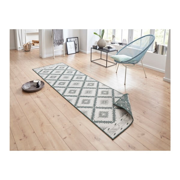 Malibu zöld-krémszínű kültéri szőnyeg, 250 x 80 cm - NORTHRUGS-image-2