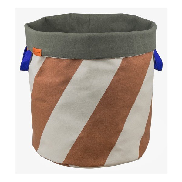 Téglavörös-krémszínű textil szennyeskosár 5 l Diagonal – Mette Ditmer Denmark-image-2