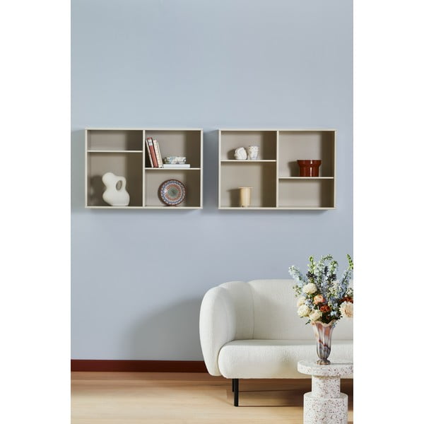 Bézs függő könyvespolc 89x61 cm Mistral – Hammel Furniture-image-3