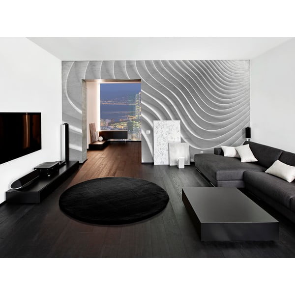 Fox Liso fekete szőnyeg, ø 120 cm - Universal-image-1